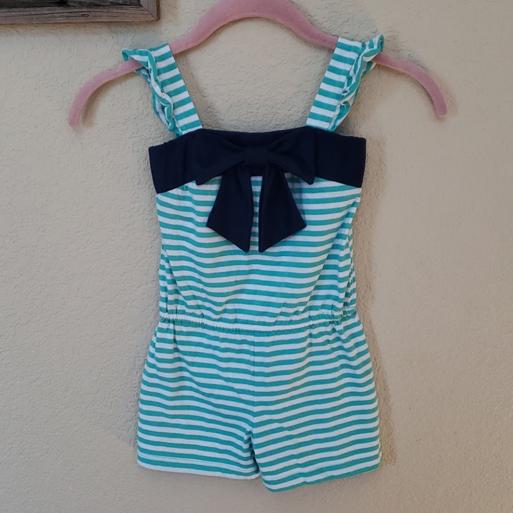 Girl's Size 4 Lily Bleu Striped Bow Romper